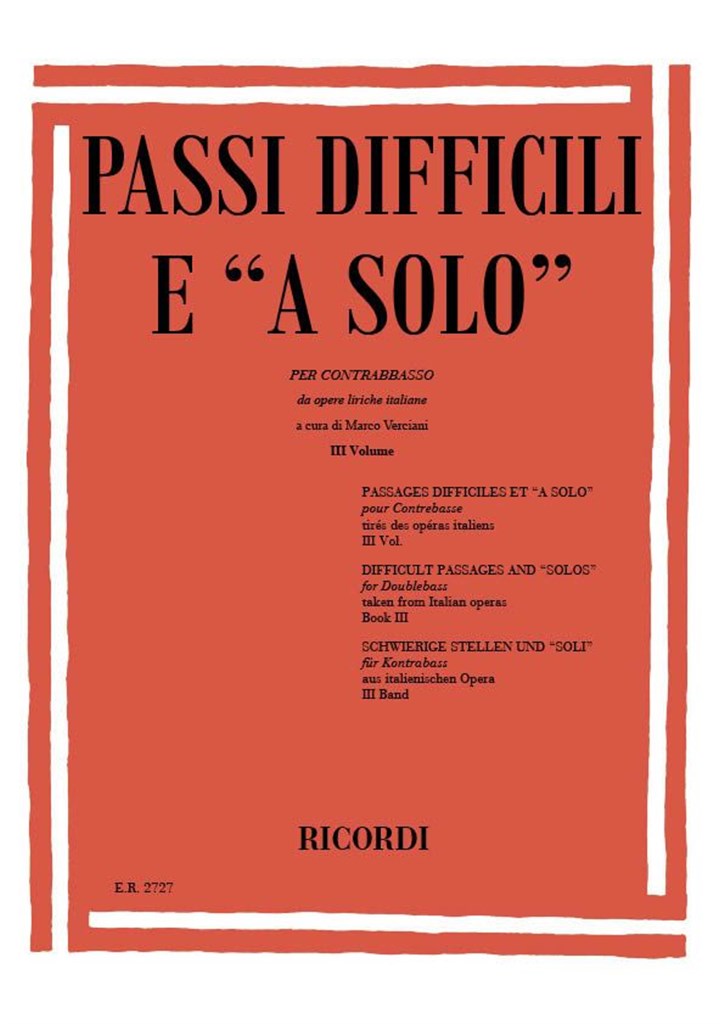 Passi Difficili E A Solo Da Opere Liriche Italiane